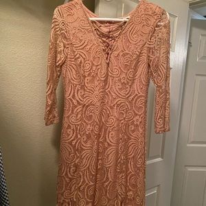 Blush knee length dress